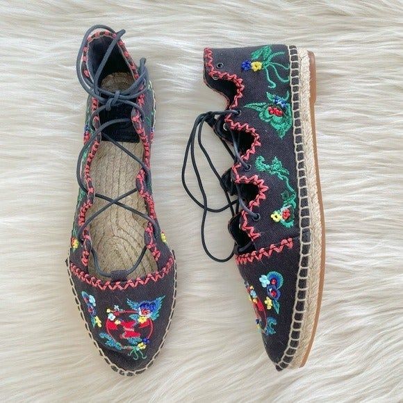 NEW Tory Burch Sonoma Embroidered Ghillat Espadrille Flat - Picture 1 of 11